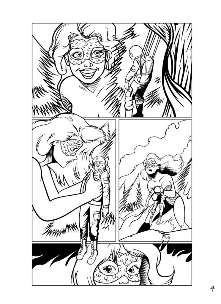Dinosaur Girl Page 4 Inks