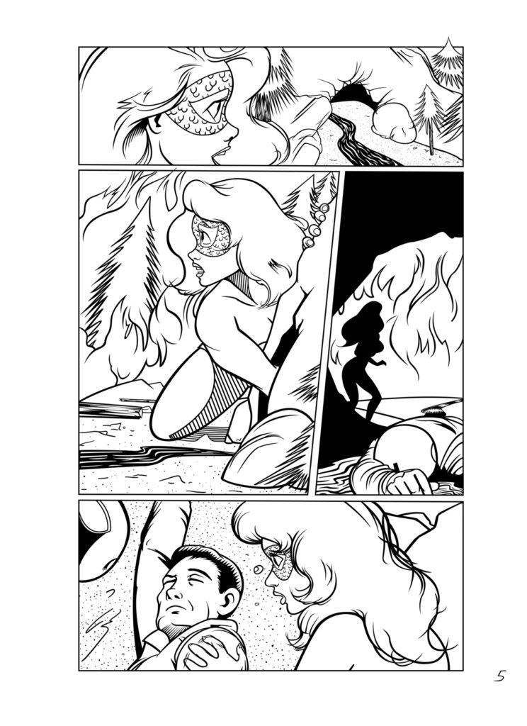 Dinosaur Girl Page 5 Inks